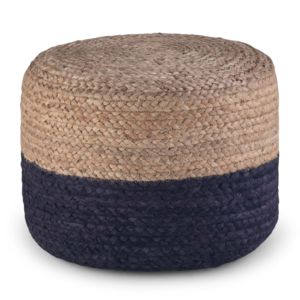 Pouf traditionnel Db Lydia bleu marine en MDF naturel avec rangement, pour intérieur et extérieur, tabouret ottoman - Product Image 1