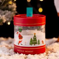 Boîtes cadeaux cylindriques en papier kraft recyclable sur mesure en gros, logo personnalisé, lamination brillante, souvenirs, veille de Noël
