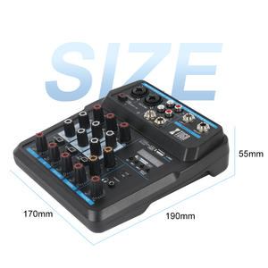 XTUGA AM4 Mixeur audio USB 4 canaux léger et portable en métal+ABS avec alimentation fantôme 48V pour usage domestique, bar et DJ - Product Image 4