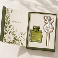 Diffuseur d'arômes floraux en céramique et plâtre, diffuseur à bâtonnets, conception personnalisée d'usine, coffret cadeau de luxe, OEM ODM, style de vie haut de gamme
