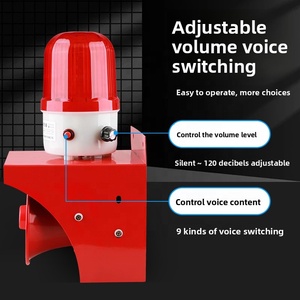 Allarme Industriale ad Alta Potenza con Trasmissione Vocale in Tempo Reale, 12V/24V, Suono ad Alto Decibel, Avvisatore Acustico Integrato con Luce, Modello JZXF Cina - Product Image 4