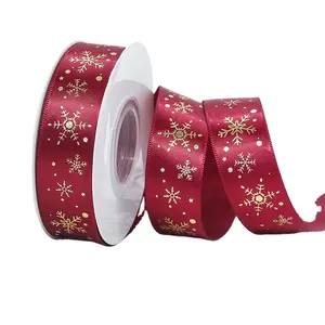 定制罗缎个性化丝带蝴蝶结包装婚礼花环罗缎丝带圣诞装饰丝带