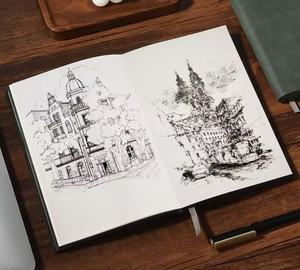 Carnet de croquis A5 en cuir épais vierge, personnalisable, pour dessin et esquisse, livre de copie manuelle - Product Image 2