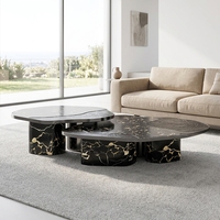 Table d'appoint moderne de luxe de forme irrégulière en acier inoxydable pour villa, manoir, projet d'aménagement intérieur design, mobilier