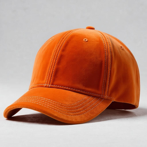 Wholesale Custom 5 Panel Velvet Baseball <b>Hat</b> 3D Embroidery Logo 100%Cotton Material Curved Brim Solid Color ODM Unisex Made - Product Image 2