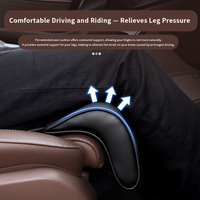 Repose-jambes pour siège de voiture en cuir Nappa et mousse à mémoire de forme, coussin de soutien respirant et antidérapant, adapté à toutes les saisons, pièces automobiles