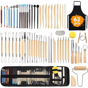 <span class=keywords><strong>Kit</strong></span> d'outils de poterie Bview Art 62 pièces, outils de modelage et de <span class=keywords><strong>sculpture</strong></span> de l'argile avec sac de rangement, outil de <span class=keywords><strong>sculpture</strong></span> et de gravure - Product Image 1