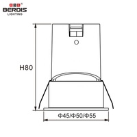 Spot LED encastré anti-éblouissement en aluminium pour intérieur commercial moderne, 5W 7W