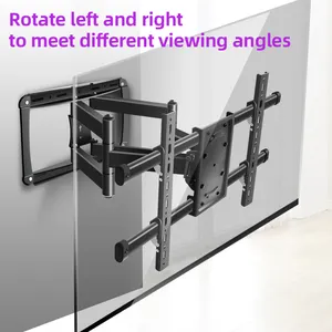 HILLPORT Full Motion Swivel Movable 6 Arms TV Brackets For Wall Mount 55~90 Inch Max VESA 600*400mm