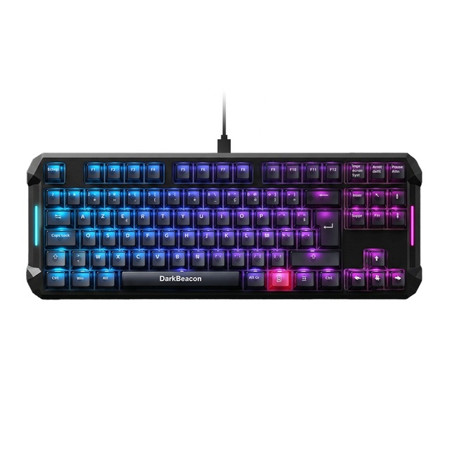 DarkBeacon Blade 87 French Layout ISO-FR AZERTY Mechanical Keyboard Hot-Swappable Gasket Mount RGB Silent Wired USB-C Gaming