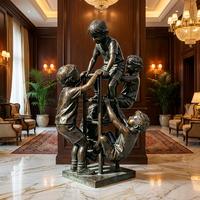 Statue de figure contemplative en bronze – Sculpture classique allongée moulée à la cire perdue – Sculpture de jardin en bronze