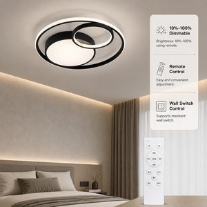 Plafonnier LED moderne en cristal, télécommande, trois couleurs, intensité variable, anneau rond, montage en surface, pour chambre et salon - Product Image 4