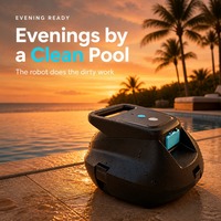 Aspirateur robotisé sans fil pour piscine, nettoyage automatique, 4500 mAh, 3S1P, 21700 cellules, 12,6 V, 1,8 A, charge en 2,5 h, étanche IPX8, usage domestique