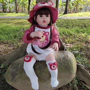 Poupée Reborn en Silicone de 24 Pouces, Réaliste, Souple, Ponderée, Mignonne, pour Filles, avec Fonction de Succion des Doigts - Product Image 2