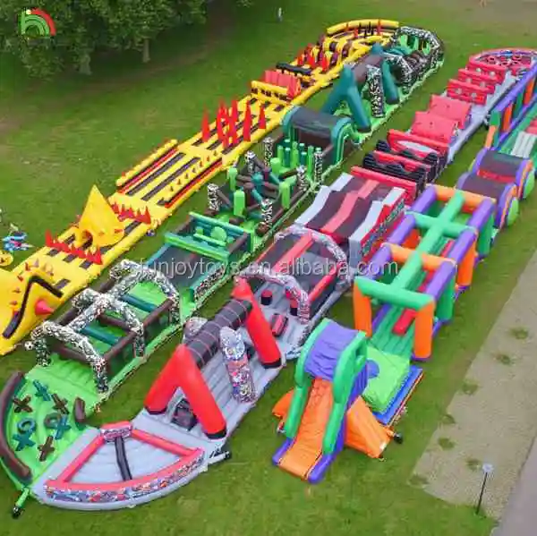 La carrera de obstáculos inflable Insane Extreme 5K más grande del mundo para adultos y niños, juguetes Unisex de PVC para exteriores para uso en exteriores