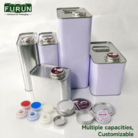 Bidon rectangulaire en fer blanc de 4 L avec poignée et bec verseur pour l'emballage d'huiles moteur, de lubrifiants et de produits chimiques, impression personnalisée OEM