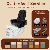 Fauteuil de Pédicure Spa Luxe Style Avancé Inclinable Lampe LED Massage à la Vapeur Bassin en Fibre de Verre Bain à Remous Fonctionnalités Réglables