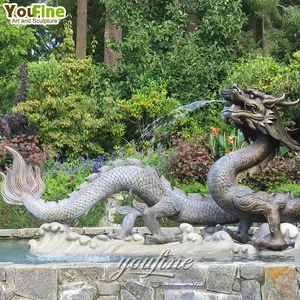 High Quality Outdoor Garden City Decoration Metal Large Brass Dragon Statue
