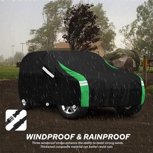 Housse <span class=keywords><strong>de</strong></span> <span class=keywords><strong>protection</strong></span> intégrale imperméable pour voiture, personnalisée, à deux portes, avec fermeture éclair côté conducteur, pour Jeep Wrangler, <span class=keywords><strong>protection</strong></span> UV à 90 % - Product Image 2