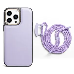 Lüks özel kolye Crossbody ayrılabilir PU deri cep telefonu akıllı telefon Iphone için kılıf 14 pro Max kapak ile kayış