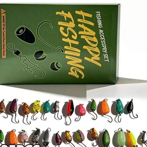 Caja de Regalo con 24 Señuelos de Acero Inoxidable para Pesca Transfronteriza, Anzuelo Simple para Pesca de Perca, <span class=keywords><strong>Boca</strong></span> de Caballo y Peces Blancos de Agua Dulce - Product Image 1