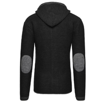 Pull cardigan en tricot jacquard à manches longues et à capuche pour homme