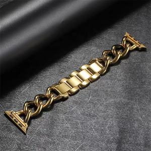 สายนาฬิกาอัจฉริยะสแตนเลสสตีลสดใสสำหรับ <span class=keywords><strong>Apple</strong></span> <span class=keywords><strong>Watch</strong></span>, สาย Acero inoxidable สำหรับ iWatch <span class=keywords><strong>Series</strong></span> 9 41มม. 45มม. - Product Image 4