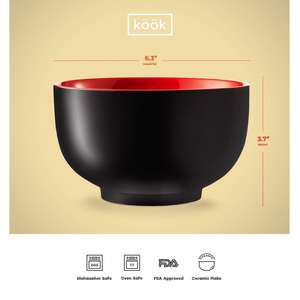 Fabbrica all'ingrosso 5.5 pollici nero e rosso stile giapponese Ramen scodella zuppa eco-friendly melamina per le occasioni di festa - Product Image 2