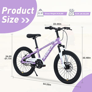 ZUKKA Vélo pour enfants <span class=keywords><strong>VTT</strong></span> <span class=keywords><strong>20</strong></span> <span class=keywords><strong>pouces</strong></span> avec frein à disque et fourche à suspension Vitesse unique pour les juniors de 7 à 12 ans - Product Image 2