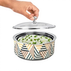 Modern Round Casserole <b>Dish</b> <b>With</b> <b>Glass</b> <b>Lid</b> 24cm Stainless Steel Interior Durable Design For Gas And Induction Cookers - Product Image 6