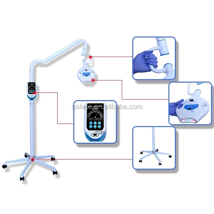 Plastic & Metal (Ijzer) Dental 3 Kleur Led Tanden Whitening Lamp Tanden Bleken Machine Tanden Bleken Led Light