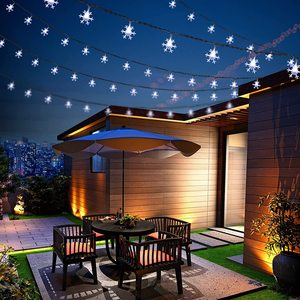 TAIKOO Đèn <span class=keywords><strong>Led</strong></span> Giáng Sinh Đèn Thần Tiên Thay Đổi Màu Trắng Trang Trí Đèn Dây Bông Tuyết Halloween Màu Cam Cho Giáng Sinh - Product Image 5