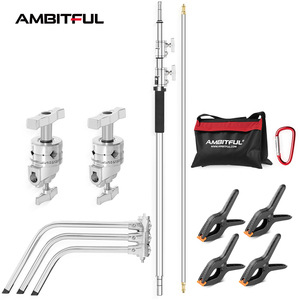 AMBITFUL 150 - 320cm Soporte de Luz Profesional de Acero Inoxidable para Fotografía, Tipo C, Resistente, con Patas Mágicas y Bolsas de Arena - Product Image 1