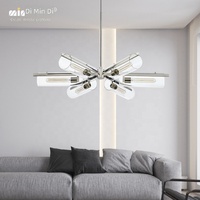 Suspension LED en verre au design créatif et luxueux, style postmoderne, pour chambre et salon