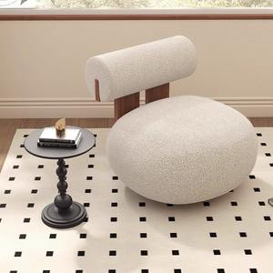 Canapé simple en velours d'agneau de Style crème français Design moderne <span class=keywords><strong>pour</strong></span> salon chambre balcon décontracté hippopotame chaise tissu matériel - Product Image 3