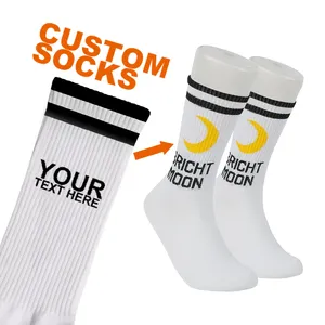 Gratis desain & MOCK-UP kaus kaki olahraga produsen Logo kustom Crew atletik Sox katun desain kustom kaus kaki olahraga Gym