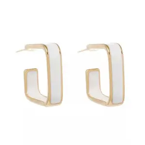 925 Silver Needle Hypoallergenic Earrings Fashion Gold Plated Metal C Shape Stud Earrings For Women 2022