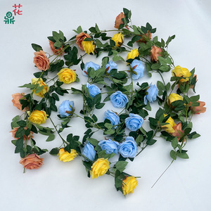 Guirlande de roses artificielles en soie 1,2m 1,8m Décoration murale pour la maison Cache-tuyau Style moderne - Product Image 2