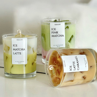 AIKUN Individuell Farbige Runde Gelee-Wachs Kaffee-Matcha-Latte Duft Gel-Duftkerzen für Party, Heimdekoration und Feiertage