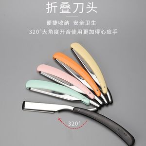 <b>Razor</b> Manual Stainless Steel Single Blade Plastic Handle For Face Shaving Barber Shop Use - Product Image 3
