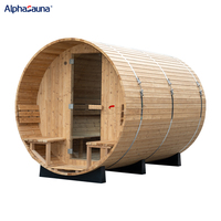 Alpha Sauna Tragbare Fass Sauna mit Umkleidekabine Outdoor 4-6 Personen Fass Sauna mit Schindeln Hot Rocks