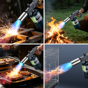 Torche au propane puissante à gros calibre, torche à gaz à poignée pistolet en fibre de carbone de grand diamètre pour barbecue, charbon de bois et soudure - Product Image 2