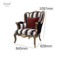 Fauteuil lounge EKAR Lafayette |   Fauteuil à dossier haut classique français pour salon