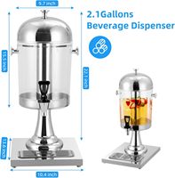 Dispensador de Jugos Portátil de Acero Inoxidable con Grifo, Dispensador de Bebidas a Prueba de Fugas para Fiestas en Casa
