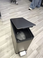 Cubo de Basura JAVA de 6L, de Acero Inoxidable y Material PP, con Pedal, Ecológico, para Interiores/Exteriores, para Hogar y Oficina, Directo de Fábrica