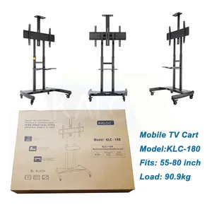 Zeno Zeno 180 Rolling TV Cart Mobile Floor TV Stand with <strong>Mount</strong>, 2 Supporting Tube 600 <strong>X</strong> 400 mm <strong>VESA</strong> TV Trolley - Product Image 1