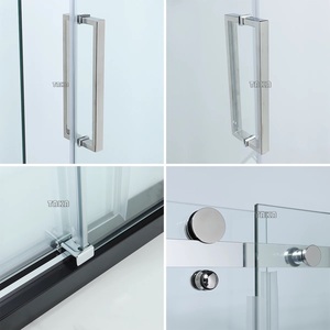 Porte coulissante en <span class=keywords><strong>verre</strong></span> trempé, produit <span class=keywords><strong>sur</strong></span> <span class=keywords><strong>mesure</strong></span>, de luxe, pour salle de <span class=keywords><strong>douche</strong></span> d'hôtel, complet - Product Image 6