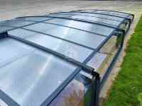 Couverture rétractable pour piscine avec panneaux en polycarbonate résistant aux UV, protection extérieure toutes saisons