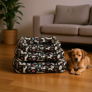 Set di cuccia per cani Yommy con base antiscivolo, taglie S, M, L, cuccia per cani - Product Image 2