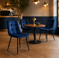 Chaises de salle à manger au design moderne et confortable, avec assise en velours et pieds en métal, pour la maison, le bureau et les appartements